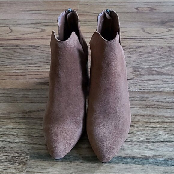 Blondo Tanner Boots Womens 9 Brown Suede Waterproof Block Heel Ankle Booties - Picture 8 of 16